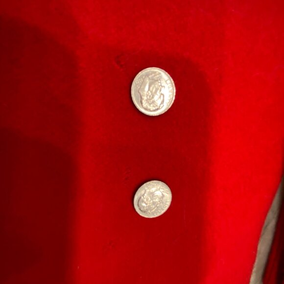 Louis Dell'Olio: 100% Italian Cashmere Long Red Coat. Size 8-10, Vintage. - Picture 12 of 16